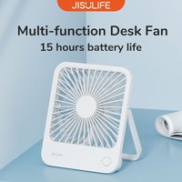 JISULIFE Portable Small Desk Fan Ultra Quiet Table Fan USB Rechargeable Cooling Fan With 4 Speed Powerful Wind Offices Fan
