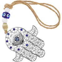 Blue Evil Eye Hamsa Hand Hanging Zinc Alloy Wall Decoration Turkish Car Pendant Wind Chimes Home Decor Evil Eye Hand Decoration