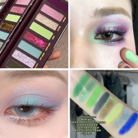 8 Color Eyeshadow Palette Multi-Functional Smoky Green Purple Cosplay Emerald Pearlescent Glittery Makeup 12.5G