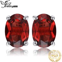 JewelryPalace Natural Garnet Amethyst Citrine Peridot Blue Topaz 925 Sterling Silver Stud Earrings for Women Gemstone Jewelry