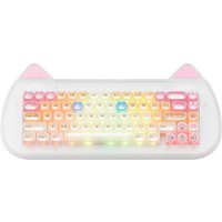 XVX C67 AcriCat Wireless Mechanical Keyboard RGB Backlit Tri-mode Hot Swapple Keyboard Pink Cute Cat Keyboard