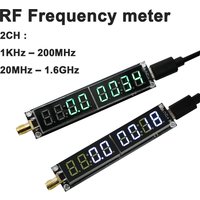 2CH 1kHz-1600MHz RF Frequency Counter VHF UHF Digital Frequency Meter for Walkie-Talkie, FM/AM/SW Radio, SDR, 433M/868M/1575MHz