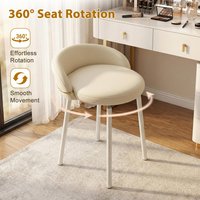 Vanity Chair, Modern Dressing Chair for Makeup Nail Salon Bedroom, Easy Assembly, Armless Makeup Stool for Home Office Decor