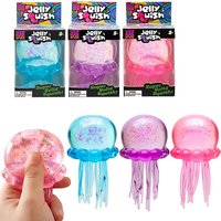 NeeDoh Trending Jellyfish & Cube Squish Toy, Soft Jelly Squeeze Stress Relief Fidget Toys, Sensory NeeDoh for Kids & Adults