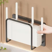 1pc No Drill Wall Mount Router Shelf, Iron Holder Easy Install Space Saving for WiFi Modem Box Storage, Home Office Bedside