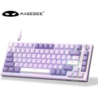 MageGee SKY81 75% Mechanical Gaming Keyboard, RGB Gasket Hot Swappable Wired Custom Creamy Sound Dampening Keyboard with Knob
