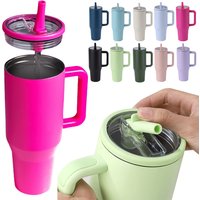 40oz Thermal Mug With Handle Insulated Long Straw Tumbler With Lids 304 Stainless Steel Coffee Tumbler Termos Cup for Travel Mug