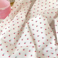 140x50cm 40s Print Fabric Small Red Fruit Print Cotton Handmade DIY Baby Clothes Children's Clothing Sewing Cloth
