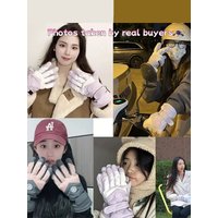 AliExpress Winter Cycling Snowboard Gloves for Unisex Waterproof Touch Screen Wool Warm Gloves PU Material Wear-resistant Cycling Gloves