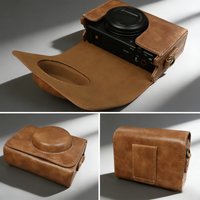 For Sony ZV-1F ZV1 ZV1M2 ZV1II RX100 Camera Leather Case ZV1F Retro Crossbody Bag Portable PU Cover