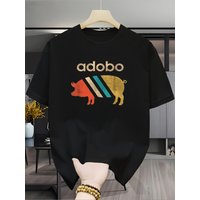 Funny Filipino Adobo Pig T Shirt Philippines Food Lover Graphic Tee Retro Pinoy Pride Summer Top Casual Fashion Shirt For Adults