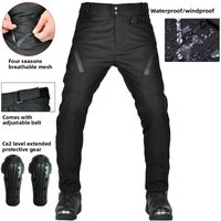 AliExpress NONE Four Seasons Motorcycle Men's High Waist Riding Pants Anti-Fall Waterproof Windproof Breathable Double Layer Bike Pants