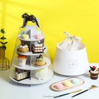 Afternoon Tea Portable Dessert Stand Cake Dessert Multi-layer Tea Break Table French Small West Dessert Box Display Shelf