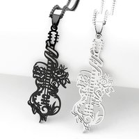 Rock Music Guitar Pick Pendant Necklace for Women/Men Stainless Steel Punk Musical Bass Note Chain Party Gift Jewelry collar
