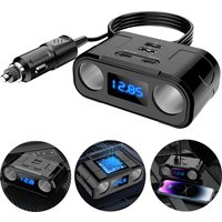 60 W PD QUICK CHARGE QC3.0 Zigarettenanzünder-Adapter, 12 V/24 V, 3-Buchse, Stromverteiler, DC-Steckdose mit 8,5 A, 4 USB-Anschlüssen, Autoladegerät