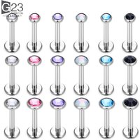 10Pc 20/18/16g G23 Titanium Piercing CZ Lip Labre Earrings set Lip Stud Ring Tragus Free Spiral Cartilage Piercings Body Jewelry