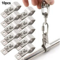 Pipe Clips Thickened Heavy Hinge Adjustable SS304 Stainless Steel Pipe Clamps For Sunshade Net Installation 16mm To 26mm Pole