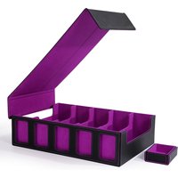 Trading Card Storage Box with Commander Display Dice Tray,5-Row Deck Case with Removable Lid,3900+ Card Deck Box for TCG Card