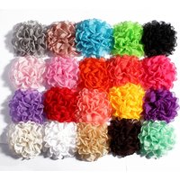 5PCS 4inch 10CM Vintage Burn Chiffon Flowers For Children Hair Clips Accessories Artificial Fabric Flowers For Headbands