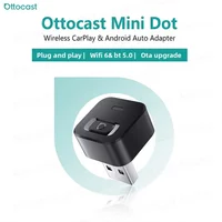 OTTOCAST Mini Dot Cube Bezprzewodowy Adapter CarPlay i Android Auto 2 w 1 USB AI Akcesoria Samochodowe do Toyota VW Benz Chevrolet Hyundai