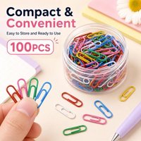 100PCS Mini Paper Clips, Smooth Coated Metal, Multicolor 28mm, Easy Organizing for Office School Notes