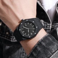 New Fashionable Men's Watch Calendar Plastic Watch Versatile Trendy Quartz Watch Men's Watch