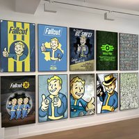 Playing F-Fallout Anime Self-adhesive Art Poster Whitepaper Prints Posters Artwork Home Decor