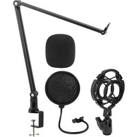 Metal Suspension Scissor Microphone Stand Adjustable Boom Arm Stands Pedestal Pop Filter for Blue Yeti BM800 USB Condenser Mic