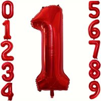 40inch Big Red Number Foil Balloons 0 1 2 3 4 5 6 7 8 9 Years Old Birthday Party Holiday Wedding Party Decoration Balloon