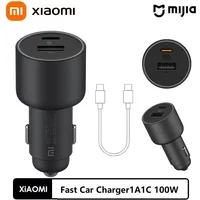Original Xiaomi 100W Car Charger Dual Port Quick Charge Wireless Mi Car Charger 100W USB-A USB-C Dual Output LED Power