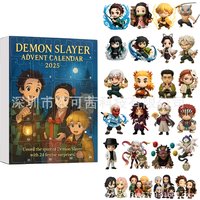 Demon Slayer Advent Calendar Anime Kamado Tanjirou Christmas 2D Box Figure Doll Cartoon Xmas Countdown Calendar Toys Gifts
