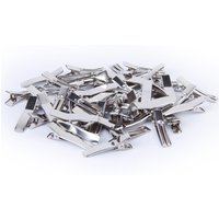 50pcs Small Silver Hair Clip Prong Bow Alligator Clips 35mm