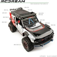 RCDream 1/8 Dachgepäckträger / Suchscheinwerfer / Schutzplatte / Schienenfinne / Tankdeckel / Bergungsbrett für H8P Karosserie-Upgrade