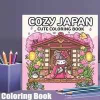 28 Pages Cutie Japan Style Coloring Book for Adult | Colouring Book, Drawing Supplies for Christmas, Thanksgiving