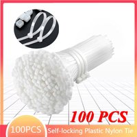 100pcs/bag cable tie Self-locking plastic nylon tie White Organiser Fasten Cable Wire Cable Zip Ties Wandu