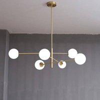 Nordic Modern Glass Brass Chandeliers Fixtures Home Decor Living Room Brass Pendant Lights Bedroom Restaurant Cafe Hanging Lamps