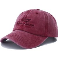 Unisex Letter Embroidery Washed Cotton Baseball Cap Adjustable Vintage Distressed Dad Hats for Women Men Gorras Para Hombres