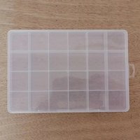 24 Grids Clear Plastic Storage Box Empty Organizer Container Rhinestone Decor Box Nail Part Box 1pcs for Mini Nail Accessories