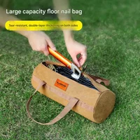 Camping Tools Storage Bag Large Capacity Cylinder Tent Stake Bag Lightweight Tent Peg Ground Nail Holder Bag for Outdoor Camping