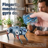 Fun Fingertip Deformation Machine Dog Gyro Clockwork Drive Forward Fingertip Decompression Rotation Electronic Pet Dog Toy
