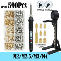 Heat Set Insert Nut Press Tool Brass Soldering Iron Tip Thread Injection Embedded Nuts and Stainless Steel Hex Socket Screw Kit