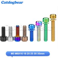 Catdogbear – boulons à tête creuse en titane M5 M6X16 18 20 25 30 35mm avec rondelles pour vis de montage de vélo