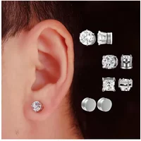 2PCS Magnetic Ear Clips Stud Earrings Non Piercing Strong Magnet Fake Piercing Women Men Jewelry Clip Earrings for Kids Girls
