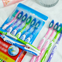 Medium & Hard Bristle Colgate Toothbrushes 6 Pack, Deep Clean Portable Toothbrush for Travel Home Hotel Use