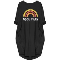 Robes décontractées amples à manches courtes et col rond pour femmes grandes tailles, style unisexe tendance, double poche, haut d'extérieur ample oversize
