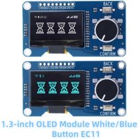 PULAR 1~10PC White/Blue LCD 0.96/1.3 inch oled display screen combined with EC11 rotary encoder module IIC interface for arduino