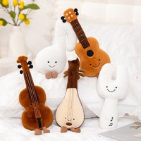 Cute Musical Plush Toy Soft Violin 30cm Guitar Pipa Tuning Fork Note Stuffed Doll Instrument Gift for Kid Music Lover Home Decor