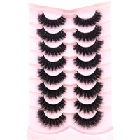 HBZGTLAD 5/8 Pairs of Natural Russian Striped Mink Lashes 3D False Lashes Volume Wavy False Lashes Eyelash Extensions Makeup