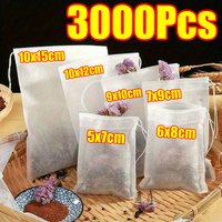 100-3000Pcs Disposable Tea Bags Empty Scented Tea Bags Non-woven Fabric with Drawstring for Kitchen Loose Leaf Tea Coffee Spice