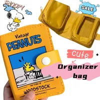 Snoopy cute cartoon anime character creative personality kawaii high value multi-functional portable printed makeup storage bag